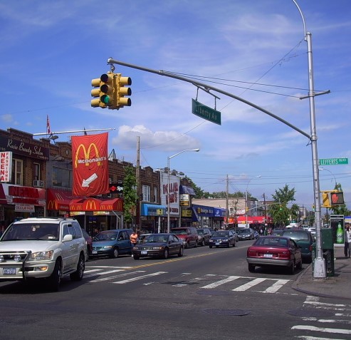 The intersection of Liberty ave and Lefferts blvd